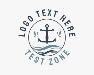 Anchor Marine Wave logo design