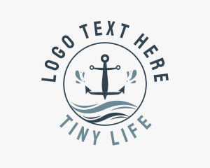 Anchor Marine Wave logo design