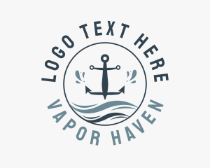 Anchor Marine Wave logo design