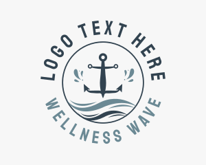 Anchor Marine Wave logo design