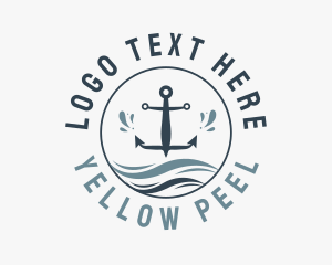 Anchor Marine Wave logo design