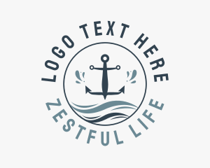 Anchor Marine Wave logo design