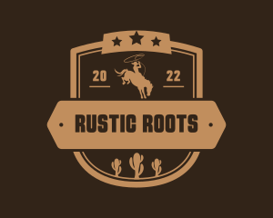 Western Cowboy Cactus logo design