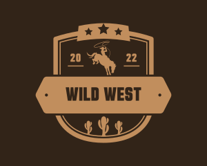 Western Cowboy Cactus logo design