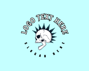 Mohawk Skull Rockstar logo