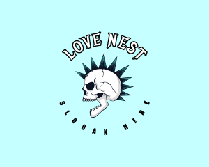 Mohawk Rock Skull  Logo