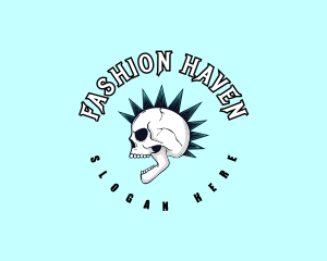 Mohawk Rock Skull  logo design