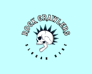 Mohawk Rock Skull  logo design