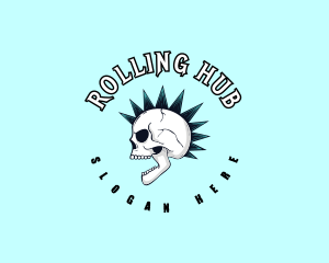 Mohawk Rock Skull  logo design