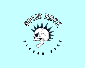 Mohawk Rock Skull  logo design