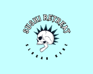 Mohawk Rock Skull  logo design