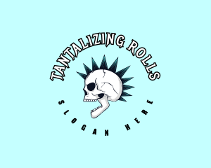 Mohawk Rock Skull  logo design