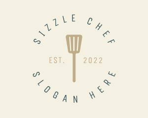 Round Cook Spatula logo design