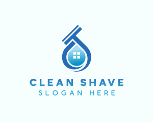 Cleaning Squeegee Droplet logo design