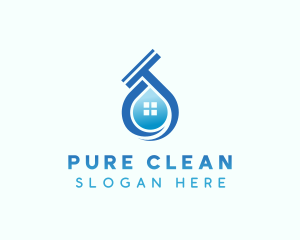 Cleaning Squeegee Droplet logo design
