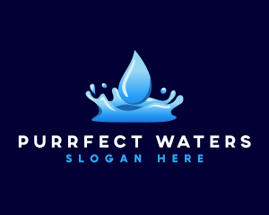 Water Fluid Aqua logo design