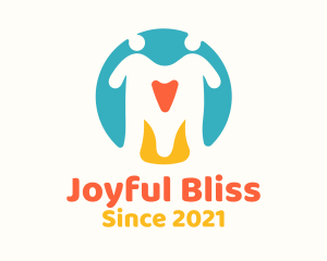 Joyful Couple Heart logo design