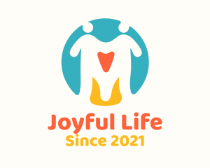 Joyful Couple Heart logo design