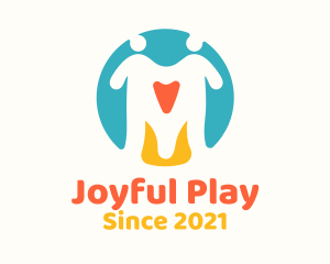 Joyful Couple Heart logo design