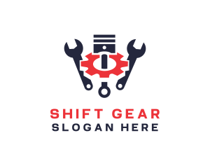 Piston Wrench Gear logo design