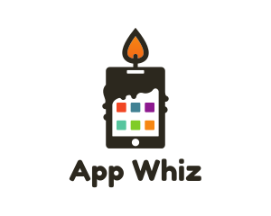 Candle Flame App Device logo design