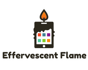 Candle Flame App Device logo design