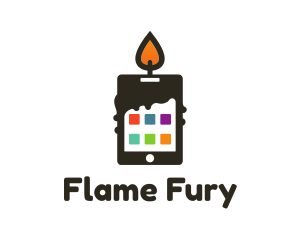 Candle Flame App Device logo design