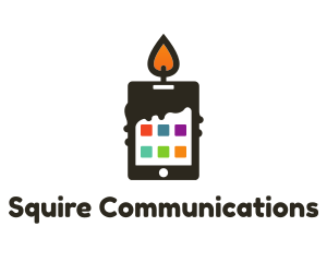 Candle Flame App Device logo design