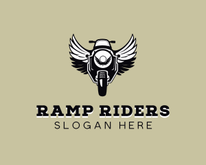 Winged Motorcycle Racing logo design