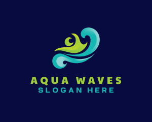 Swimming Sport Wave logo
