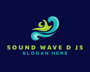 Swimming Sport Wave logo design