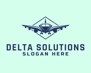 Flying Diamond Airplane logo design