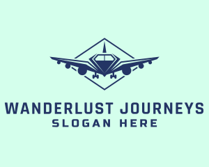 Flying Diamond Airplane logo design