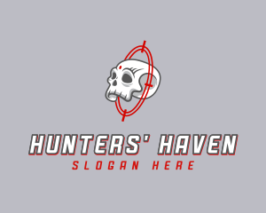 Skull Hunter Target logo design