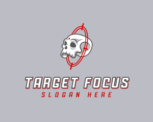 Skull Hunter Target logo design