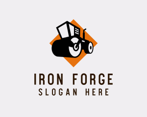 Steamroller Construction Machine  logo design