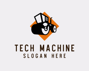 Steamroller Construction Machine  logo