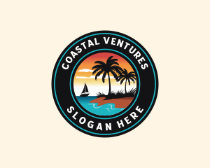 Tropical Beach Sailing logo design