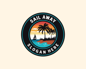 Tropical Beach Sailing logo design