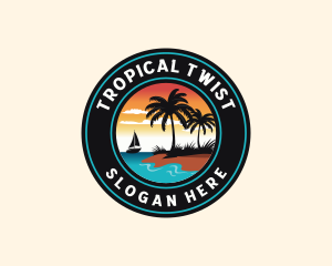 Tropical Beach Sailing logo design