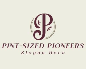 Letter P Elegant Leaf logo design