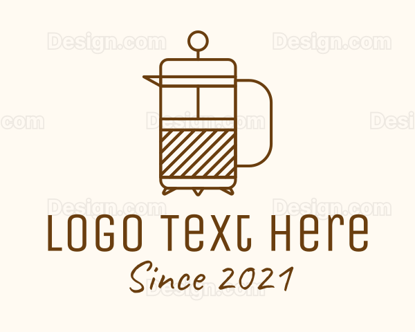 Minimalist French Press Logo