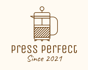 Minimalist French Press  logo design