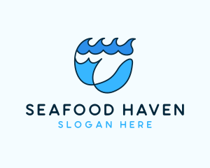 Fish Sea Waves  logo design