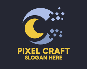 Pixel Moon Dust logo design