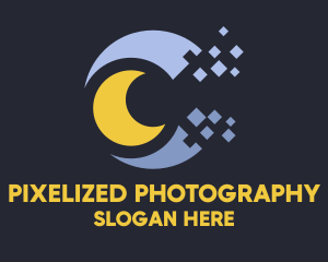 Pixel Moon Dust logo design