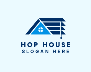 Blue House Window Blinds logo design