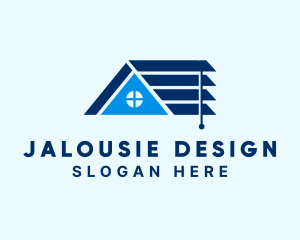 Blue House Window Blinds logo design