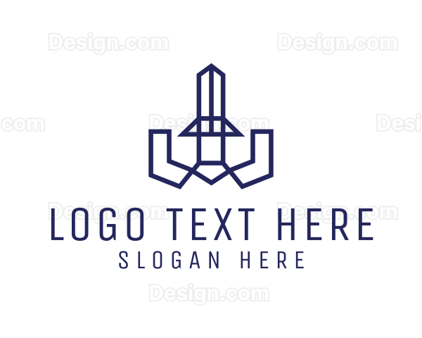 Geometric Sword Viking Logo