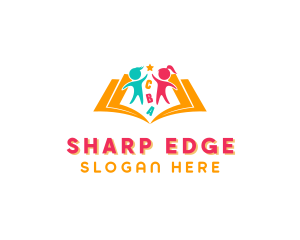 Educational Kindergarten Book Logo